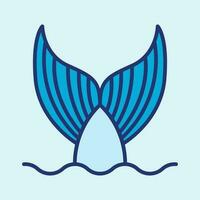 Fish tail blue vector icon illustration. Mermaid tail symbol.