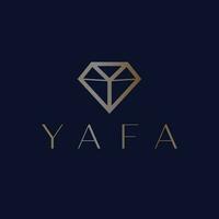 Yafa vector logo design. Diamond and letter Y logotype. Luxury brilliant logo template.