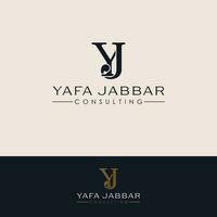 Yafa Jabbar consulting vector logo design. Letters Y and J logotype. YJ initials logo template.