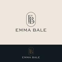 Emma Bale vector logo design. Letters E and B logotype. Initials EB logo template.