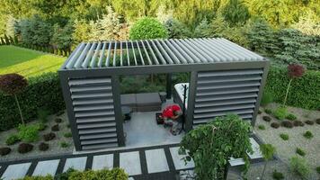 Top View of Elegant Garden Shelter with SPA Hot Tub video