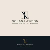 Nolan Lawson consulting vector logo design. Letters N and L logotype. Initials NL logo template.