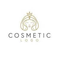 Cosmetic vector logo design. Woman face logotype. Beauty industry logo template.