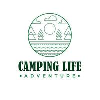 Camping life agriculture vector logo design. Natural landscape logotype. Nature logo template.