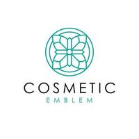 Cosmetic emblem vector logo design. Abstract floral logotype. Beauty industry logo template.