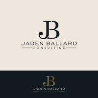 Jaden Ballard consulting vector logo design. Letters J and B logotype. Initials JB logo template.