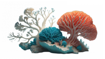 korall med transparent bakgrund. generativ ai png