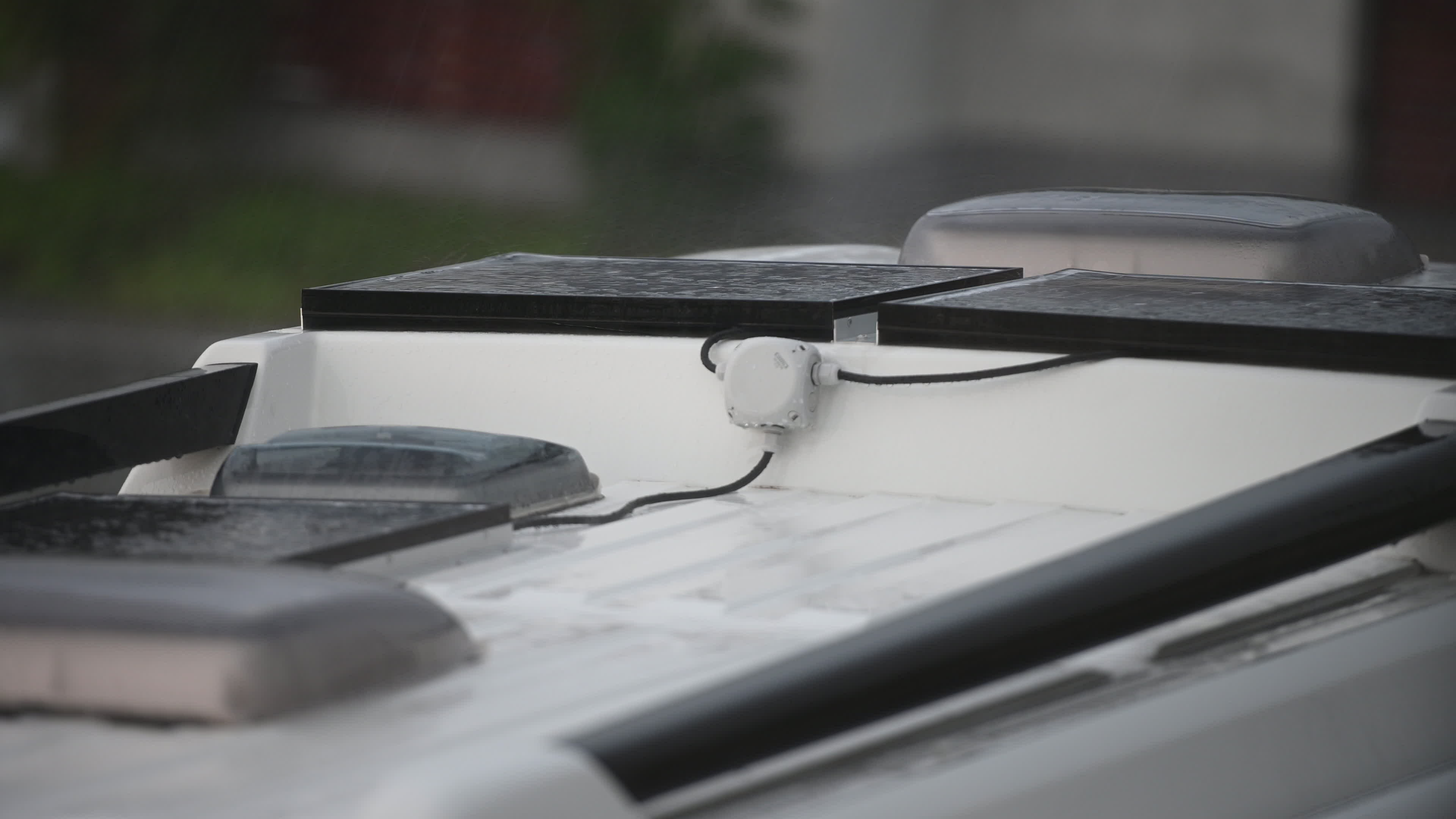 Camper Van Skylight Windows During Rain. 24825625 Stock Video at Vecteezy