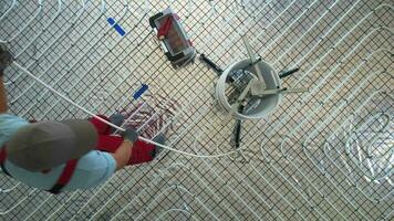 Floor Radiant Heating Systems installation Inside a House Aerial View video