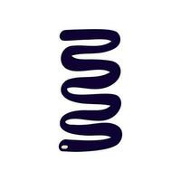 serpiente en moderno de moda ingenuo estilo. minimalista miedoso extraño serpiente vector