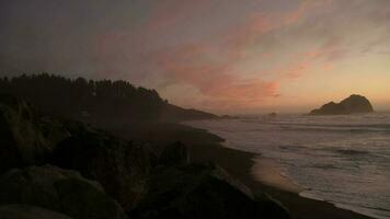 California secoya Pacífico costa escénico puesta de sol video