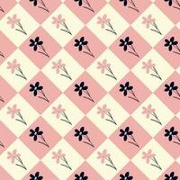 Stylized creative vibrant quirky expressive floral pattern in 60s in bright juicy colors vector