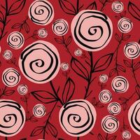 Stylized creative vibrant quirky expressive floral pattern in 60s in bright juicy colors vector