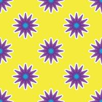 Y2K floral pattern. Funny funky retro flowers background vector