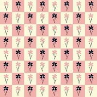 Stylized creative vibrant quirky expressive floral pattern in 60s in bright juicy colors vector