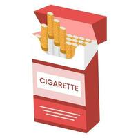 An open pack of cigarettes. Vector illustration.