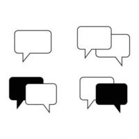 Chat bubble vector icon set. Speech bubble sign collection. Dialogue symbols. Message icon set template. Suitable for use as a UI icon design, application icon, button, chat, etc