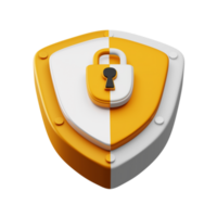 Protection icon, Security icon 3d rendering png