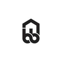 letra cama y desayuno casa logo diseño vector