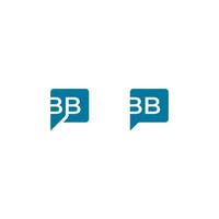 Letter BB Square Chat Logo Design Vector