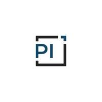 Letter PI Square Arrow Pointing Up Logo Design Vector