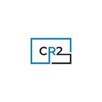 Square Letter CR2 Monogram Logo Design Vector