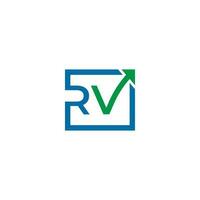 Letter RV Square Arrow Pointing Up Logo Design Vector