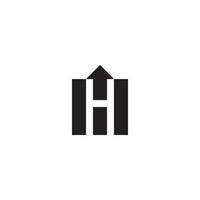 Letter H negative space Arrow Pointing Up Logo Design Vector