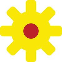 Settings cogwheel in yellow and red color. vector