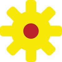 Settings cogwheel in yellow and red color. vector