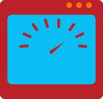 Red and blue speedometer for measurement. vector