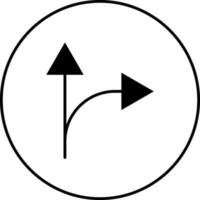 France proceed straight or turn right sign. vector