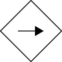 Black line art turn right sign on white background. vector