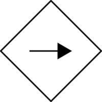 Black line art turn right sign on white background. vector