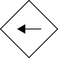 Black line art turn left sign. vector