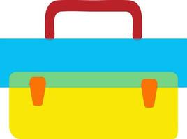 Colorful briefcase bag in flat style. vector