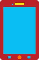 Red and blue smartphone in flat style. vector