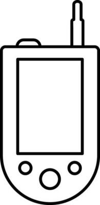 Black line art illustration of a smartphone.