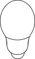 Black line art electric bulb on white background. vector