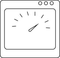 Illustration of a speedometer for measurement in black line art. vector