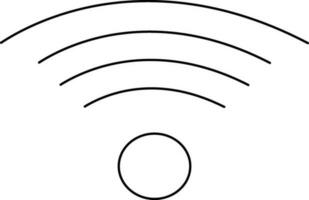 Black line art wireless sign on white background. vector