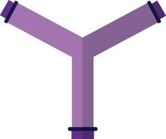 Flat style joint pipe made by purple color. vector