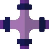 Flat style pipeline made by purple color. vector
