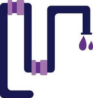 Purple joint pipe in flat style. vector