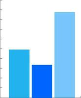 Illustration of chart in sky and blue color on white background. vector