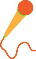 Orange and yellow microphone on white background. vector