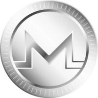 Illustration of silver monero coin symbol. vector