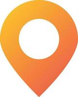 Map pointer graphic in orange and white background. vector