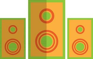 Flat style yellow audio sound speakers. vector