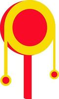 Red and yellow color of adornmen icon for new year concept. vector